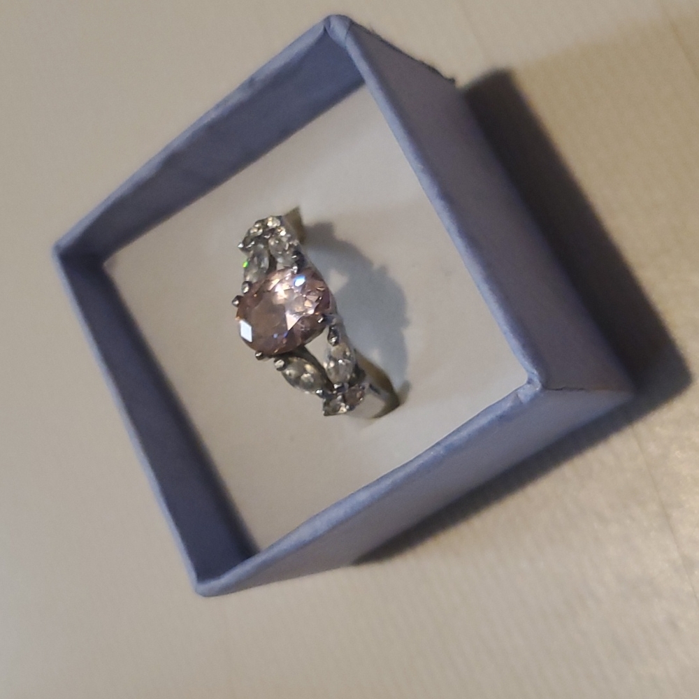 Pink and clear ring